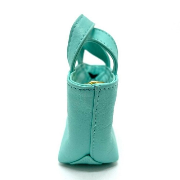 Authentic DIOR CD logo Micro bag Mini pouch charm Hand Bag Leather Turquoise - Picture 4 of 10